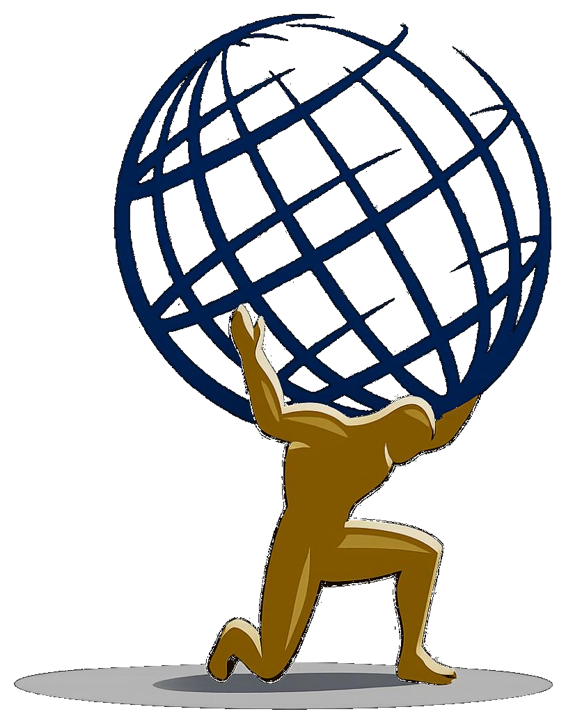 Atlas holding the world - Lighten Your Load symbol